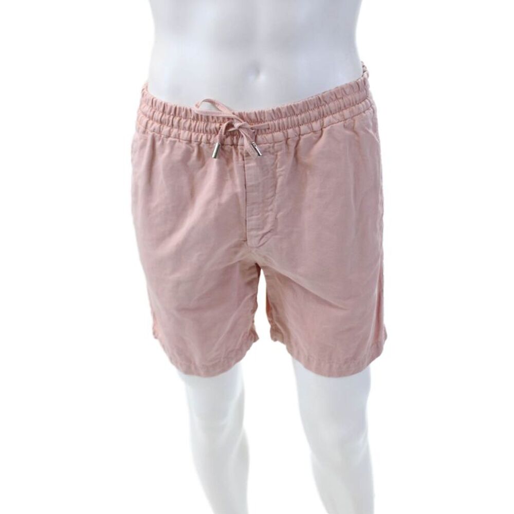 Mr. P Mens Cotton Blend Drawstring Waist Three Pocket Shorts Pink Size 30